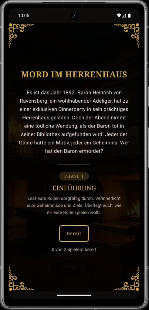 Mystery Evening Bibliothek - Ingame Phasenstart