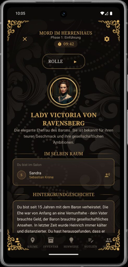 Mystery Evening Bibliothek - Ingame - Rolle