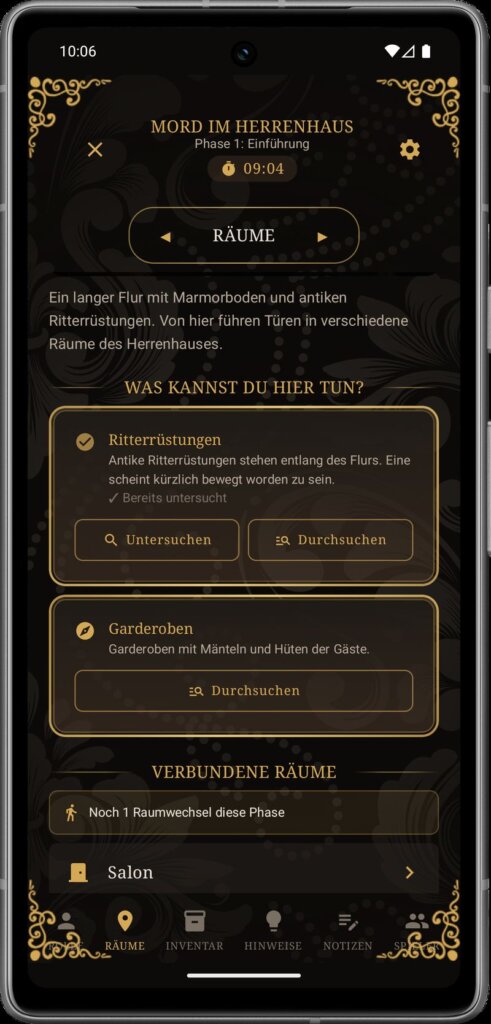 Mystery Evening Bibliothek - Ingame Räume